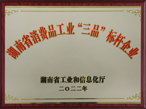 湖南省消費品工業“三品”標桿企業2022年