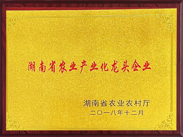 湖南省農業產業化龍頭企業2018年